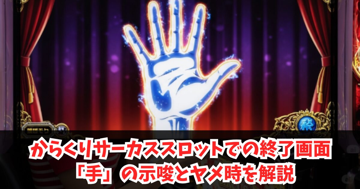 からくりサーカススロットでの終了画面「手」の示唆とヤメ時を解説