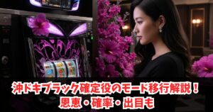 沖ドキブラック確定役のモード移行解説！恩恵・確率・出目も