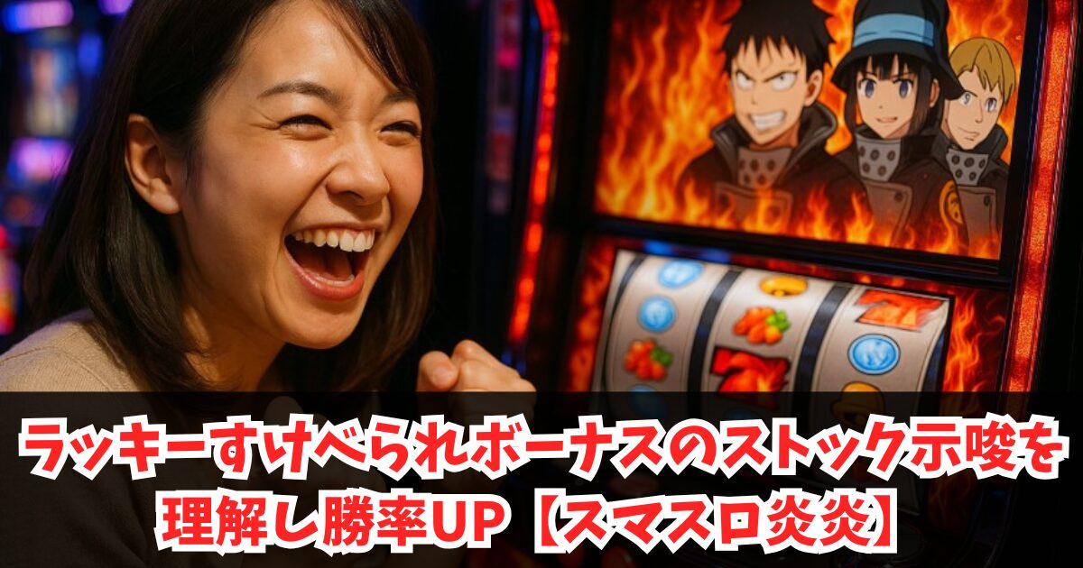 ラッキーすけべられボーナスのストック示唆を理解し勝率UP【スマスロ炎炎】
