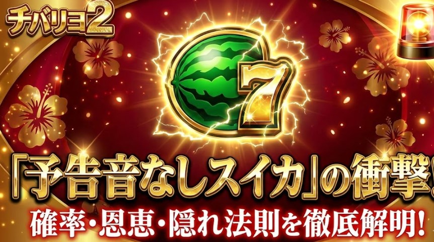 チバリヨ2のスイカ恩恵は？確率や通常時の予告音なし法則を解説