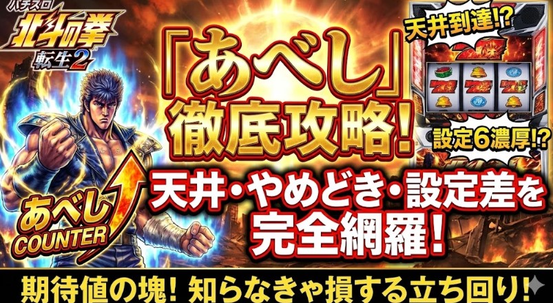 北斗の拳転生2のあべし徹底攻略！天井やめどきと設定差を完全網羅