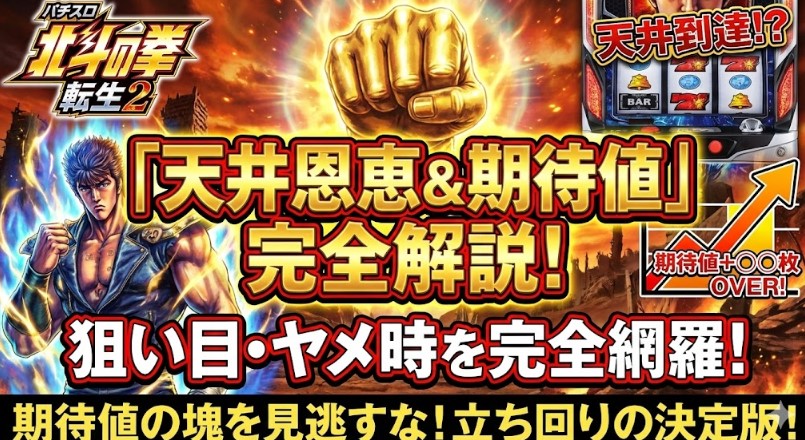 北斗の拳転生2の天井恩恵と期待値を完全解説！狙い目ゾーンやヤメ時ガイド