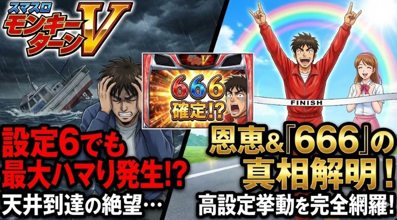 モンキーターン5の設定6でも最大ハマりは発生する？恩恵と高設定挙動「666」の真相