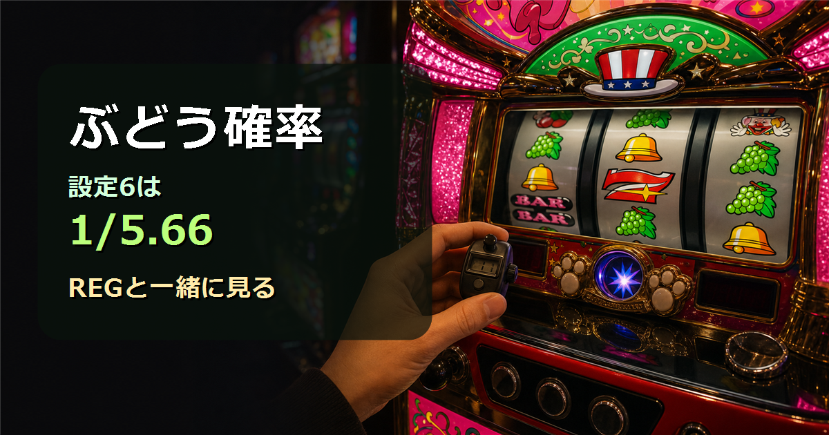 マイジャグラーVのぶどう確率まとめ｜設定差・数え方・何ゲームから見るか