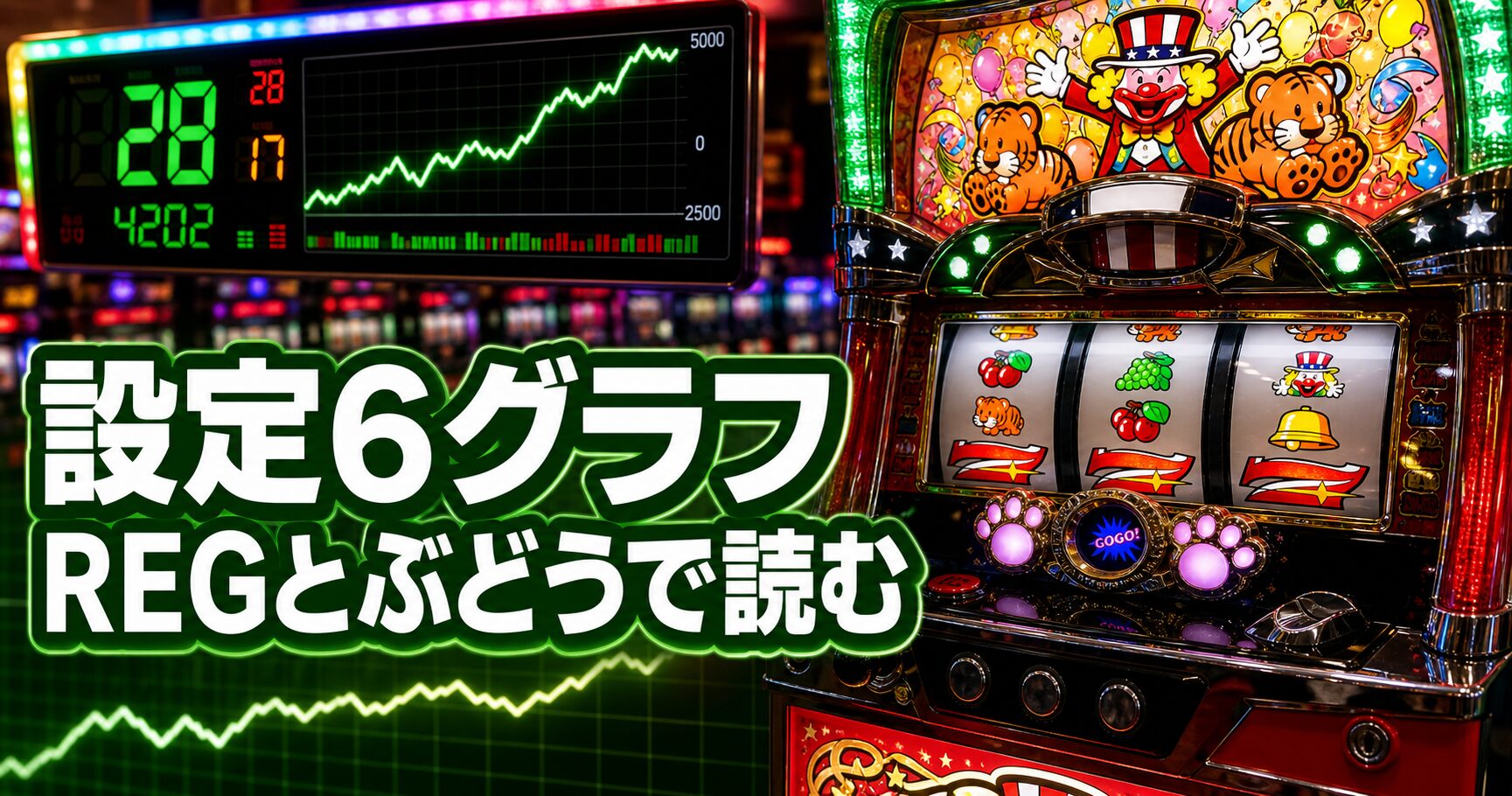 マイジャグラーV設定6グラフの見方|右肩上がり・REG・ぶどうで読む高設定挙動