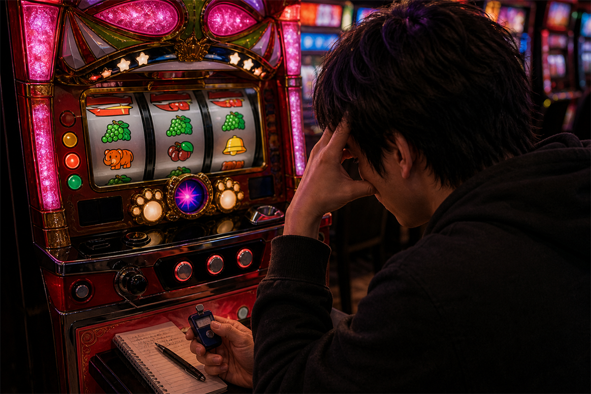 ぶどうは良いがREGが弱いマイジャグラーVを続行するか迷う打ち手