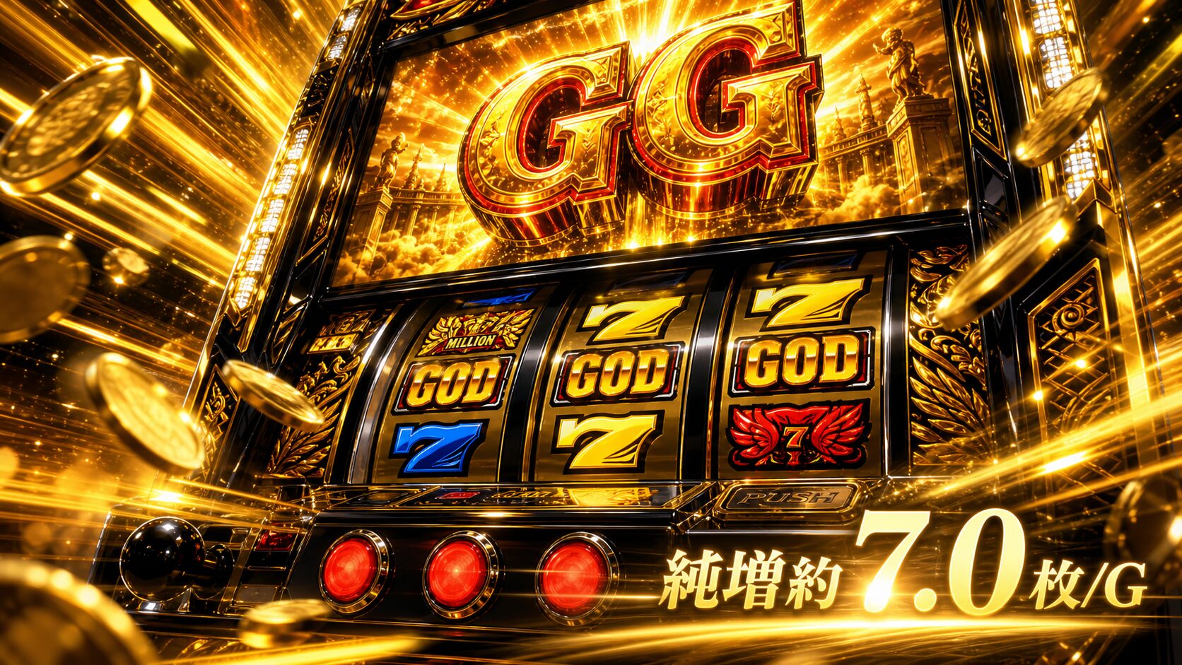 スマスロ ミリオンゴッド-神々の軌跡-のGG突入後の出玉スピードを示すイメージ画像