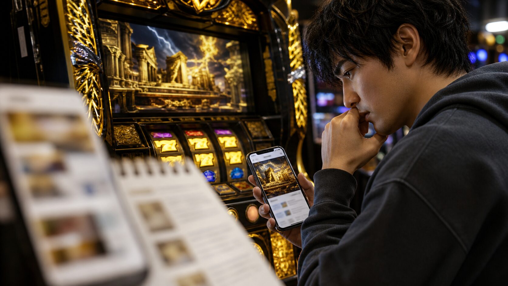 旧作情報とスマスロ版情報を見比べて慎重に確認する打ち手